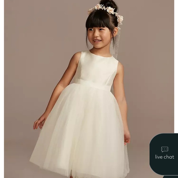 David's Bridal Flower Girl Dress - Picture 1 of 6